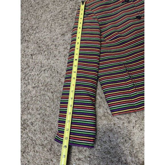 TALBOTS Two Piece Pencil Skirt Suit Set Rainbow Striped Career Office Formal 10 - Picture 14 of 15